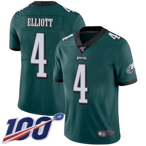 Men Philadelphia Eagles 4 Jake Elliott Midnight Green Team Color Vapor Untouchable NFL Jersey Limited Player 100th